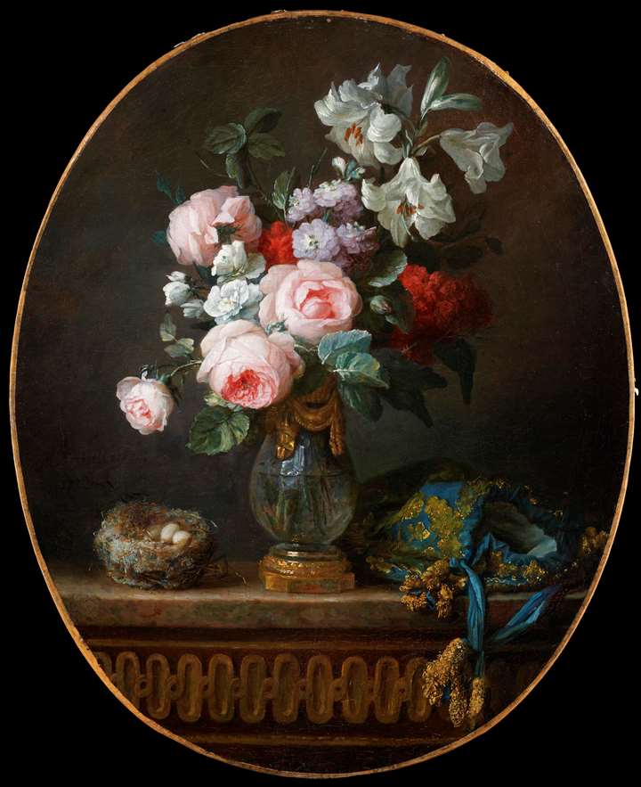 Still-life with Flowers, Bird’s Nest and Pouch